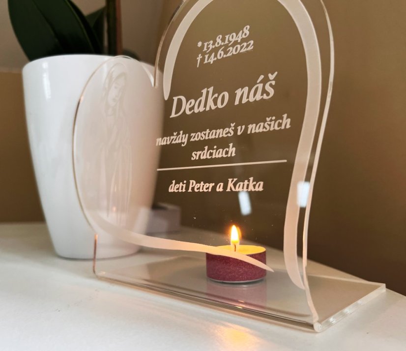 Gyertyatartó akril emlék állvány - Mária