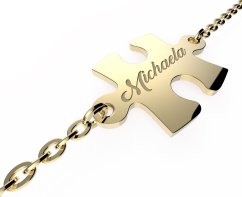 Zlatý náramok s puzzle