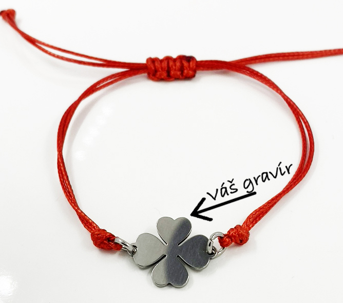 Náramok s oceľovým štvorlístkom