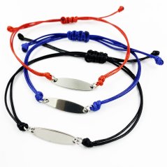 Náramok s oceľovou platničkou - oval