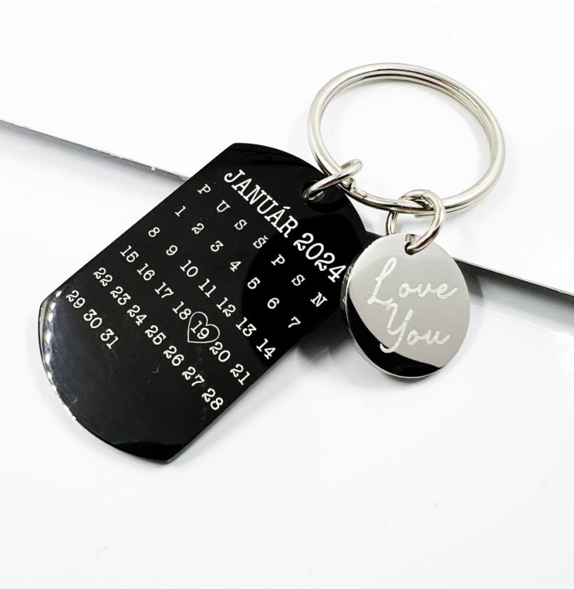 KĽÚČENKA DUO S GRAVÍROVANÍM - ARMY ČIERNY + KRUH