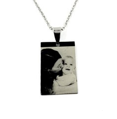 GRAVÍROZOTT FÉNYKÉPES MEDÁL - TÉGLALAP 2x3cm BLACK