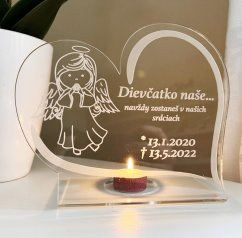 Spomienkový stojan na sviečku - anjel