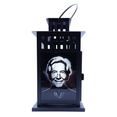 GRAVÍROZOTT EMLÉKLÁMPÁS FOTÓVAL – ACÉL ÉS ÜVEG SÍRKÁMPÁS (28 cm)