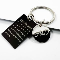KĽÚČENKA DUO S GRAVÍROVANÍM - OBDĹŽNIK ČIERNY + KRUH