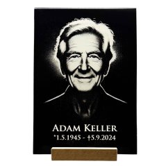 Personalizovaná sklenená tabuľa s gravírovanou fotografiou – pamiatka na zosnulých alebo elegantná dekorácia