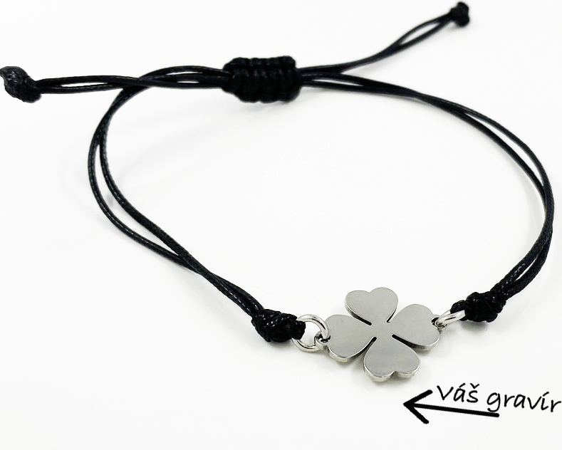 Náramok s oceľovým štvorlístkom