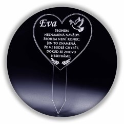 GRAVÍROVANÉ AKRYLOVÉ SRDCE K ZAPÍCHNUTÍ – PAMĚTNÁ DEKORACE NA HROB, DO VĚNCE NEBO ZAHRADY (25,3 × 15,6 cm)