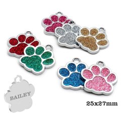 Prívesok s gravírovaním - labka trblietavá veľká