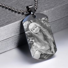 PRÍVESOK S GRAVÍROVANÍM FOTOGRAFIE - ARMY BLACK