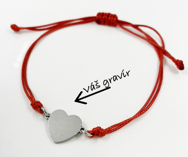 Náramok s oceľovým srdiečkom 1,8x1,3cm