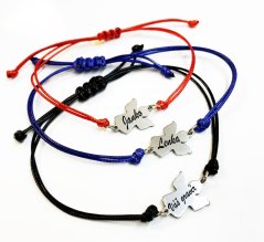 Náramok s oceľovou platničkou - anjelik