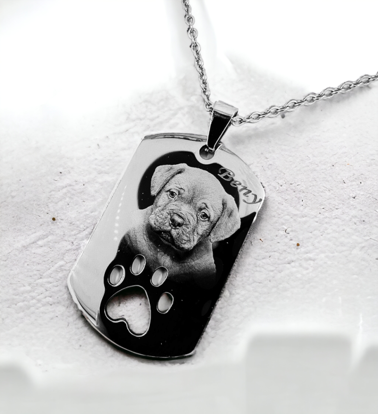 PRÍVESOK S GRAVÍROVANÍM FOTOGRAFIE - ARMY S LABKOU veľká PRÍVESOK S GRAVÍROVANÍM FOTOGRAFIE - ARMY S LABKOU veľká