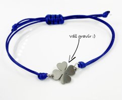 Náramok s oceľovým štvorlístkom