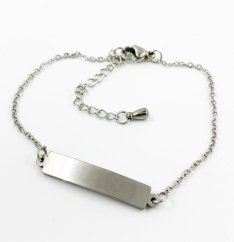 Ocelový náramek - řetízek s obdélníkem