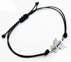 Náramok s oceľovou platničkou - anjelik