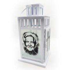 Lampáš s gravírovanou fotografiou a textom A