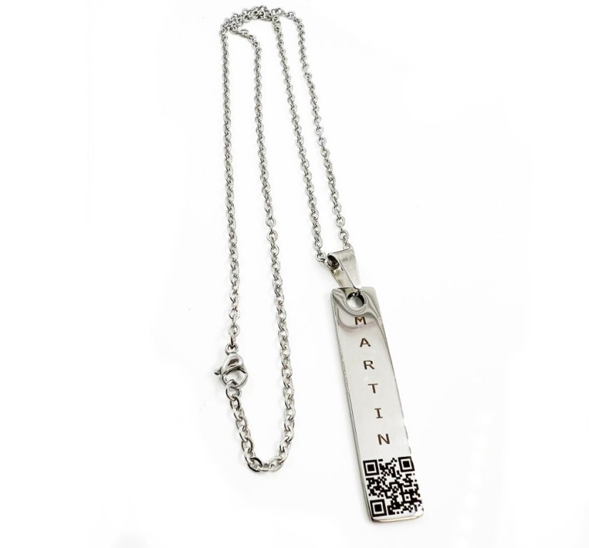 Přívěsek s gravírováním - obdélník 4,5x1cm