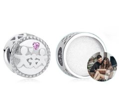 Strieborná korálka s fotografiou FPD 10