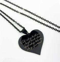 PŘÍVĚSEK S GRAVÍROVANÍ FOTOGRAFIE - SRDÍČKO BLACK
