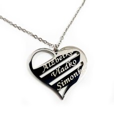 PRÍVESOK S GRAVÍROVANÍM MIEN - SRDCE