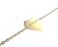 Zlatý náramek se srdíčkem