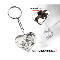 KĽÚČENKA S GRAVÍROVANÍM FOTOGRAFIE - SRDIEČKO