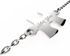 Strieborný náramok s puzzle