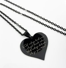 PRÍVESOK S GRAVÍROVANÍM FOTOGRAFIE - SRDIEČKO BLACK