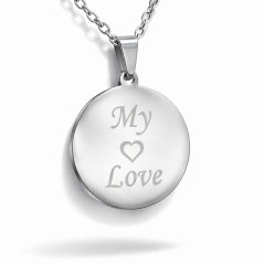 Prívesok s retiazkou a gravírovanou fotografiou – kruh