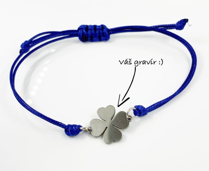 Náramok s oceľovým štvorlístkom