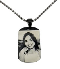 PŘÍVĚSEK S GRAVÍROVÁNÍM FOTOGRAFIE - ARMY MINI BLACK