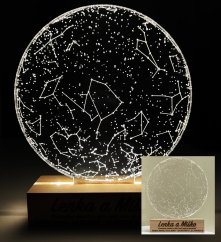 Gravírovaná LED hviezdna mapa