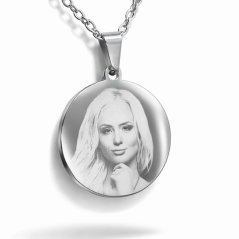 Prívesok s retiazkou a gravírovanou fotografiou – kruh