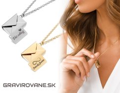 Prívesok obálka s gravírovaním textu