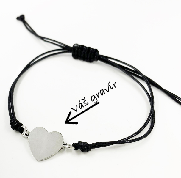 Náramok s oceľovým srdiečkom 1,8x1,3cm