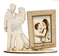 Svadobný rámik s gravírovanou fotografiou