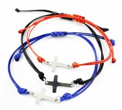 Náramek s ocelovým křížkem