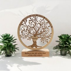 Personalizovaný svítící strom života s gravírováním – jedinečný LED dárek pro rodinu a blízké