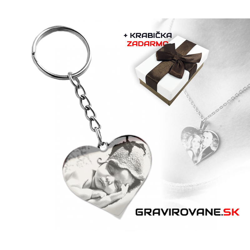 KĽÚČENKA S GRAVÍROVANÍM FOTOGRAFIE - SRDIEČKO