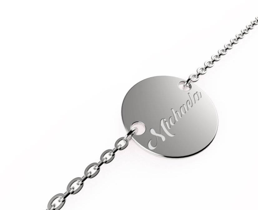 Ezüst karkötő kör alakú medállal