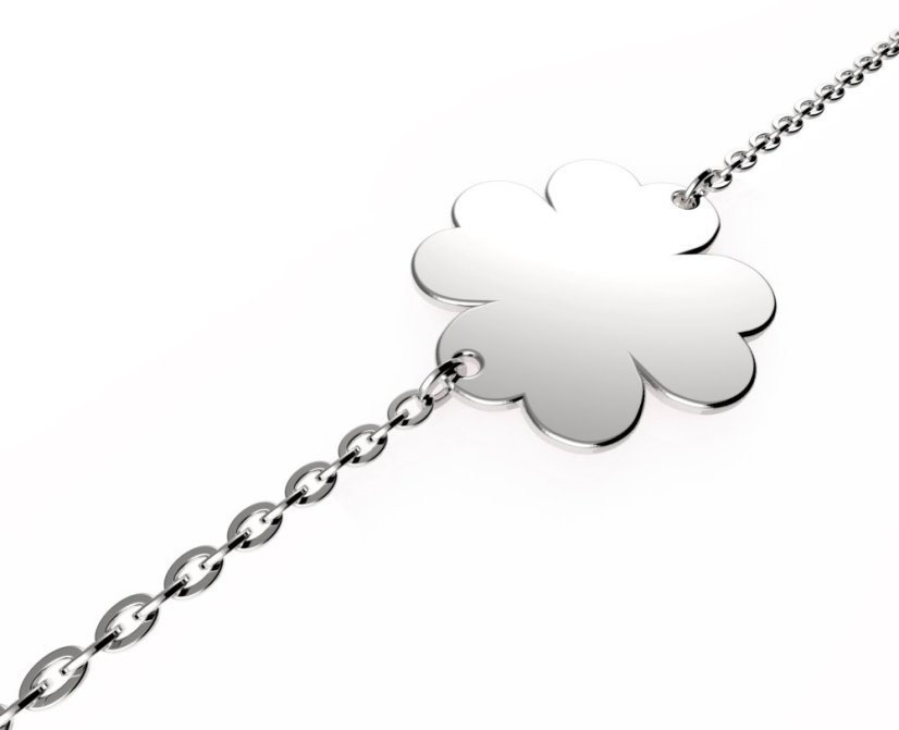 Ezüst karkötő négylevelű lóhere alakú medállal