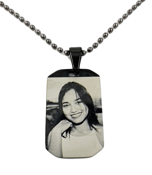 PRÍVESOK S GRAVÍROVANÍM FOTOGRAFIE - ARMY MINI BLACK