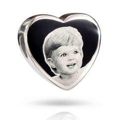 Gravírovaná korálka z chirurgickej ocele srdce