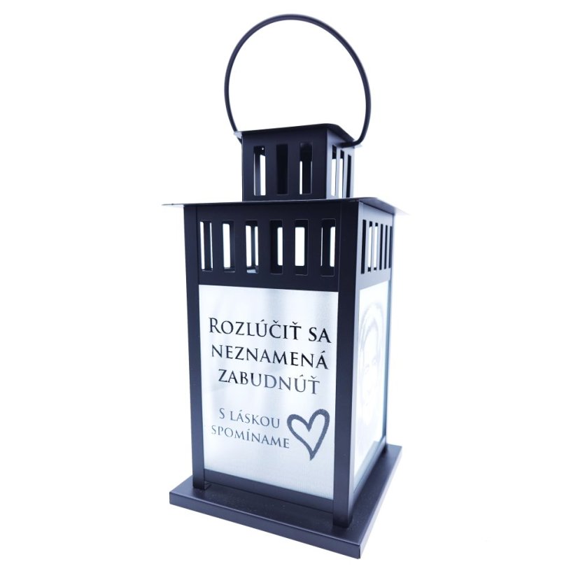 GRAVÍROZOTT EMLÉKLÁMPÁS FOTÓVAL – ACÉL ÉS ÜVEG SÍRKÁMPÁS (28 cm)