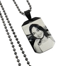 PŘÍVĚSEK S GRAVÍROVÁNÍM FOTOGRAFIE - ARMY MINI BLACK