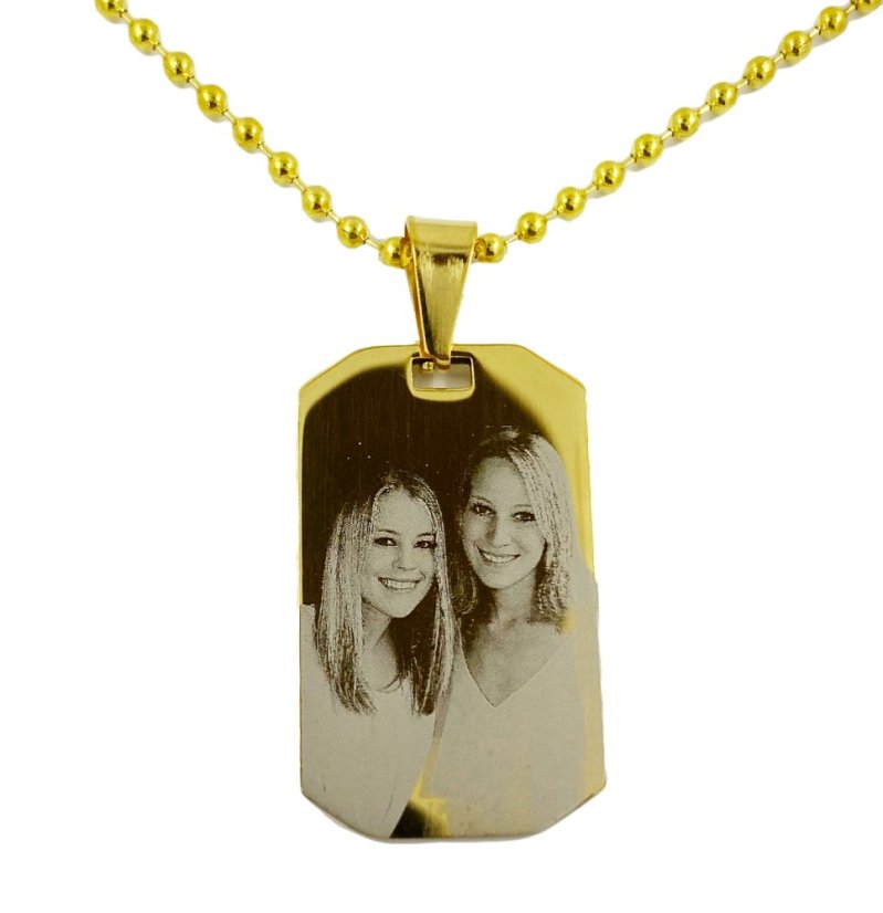 PRÍVESOK S GRAVÍROVANÍM FOTOGRAFIE - ARMY MINI YELLOW