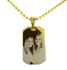 PŘÍVĚSEK S GRAVÍROVÁNÍM FOTOGRAFIE - ARMY MINI YELLOW
