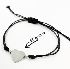 Náramek s ocelovým srdíčkem 1,8x1,3cm