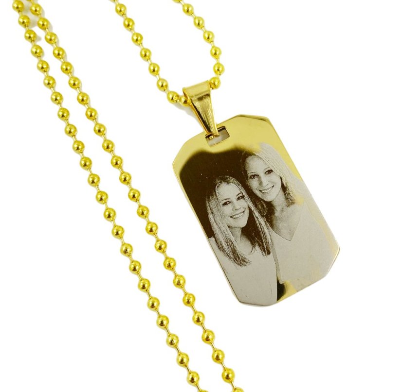 PRÍVESOK S GRAVÍROVANÍM FOTOGRAFIE - ARMY MINI YELLOW